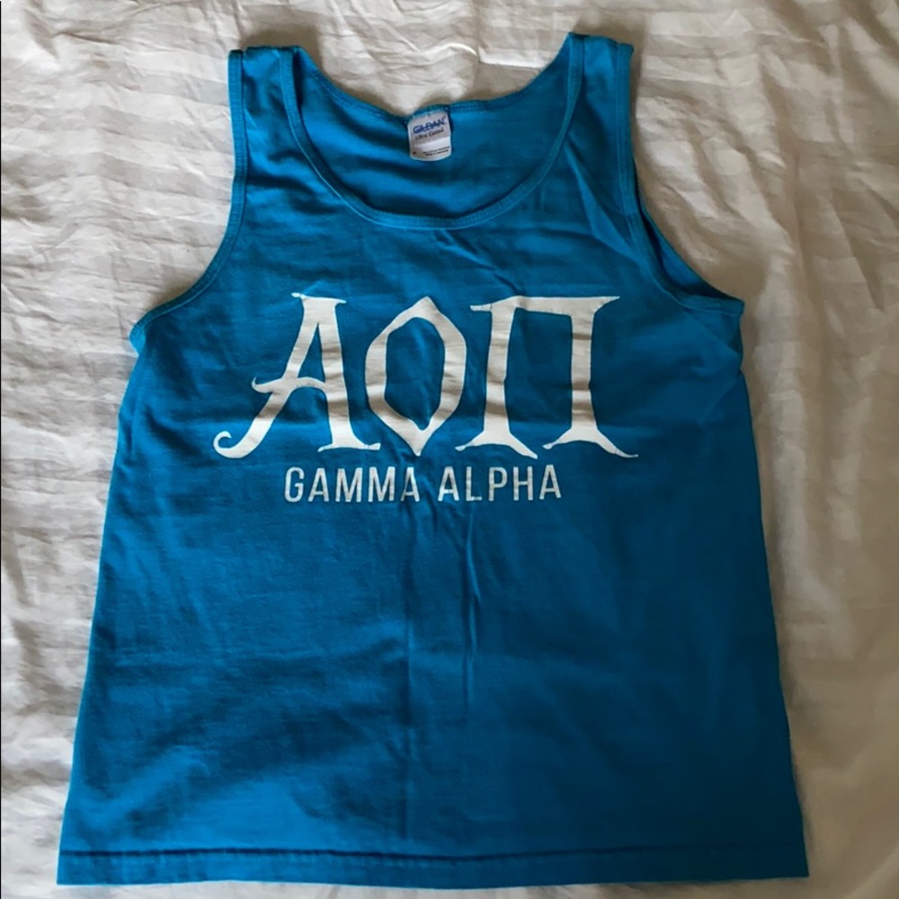 Alpha Omicron Pi AOII Blue Tank